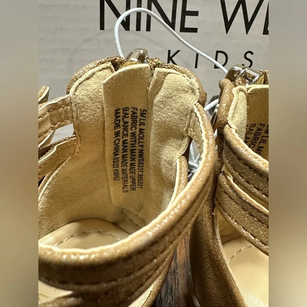 Nine West Kids Toddler/Baby Girls Lily Molly Cognac Sandals NWT Size 5